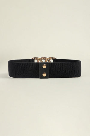 Circle Zinc Alloy Buckle Wide Stretch Waist Belt - MXSTUDIO.COM