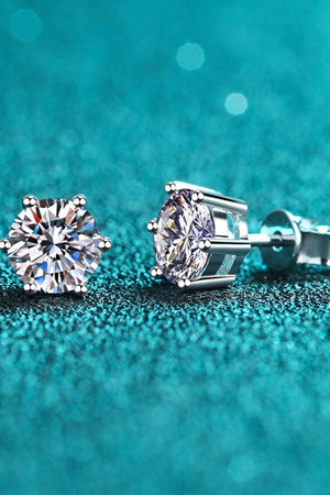 Classic 2 Carat Moissanite Stud Earrings - MXSTUDIO.COM