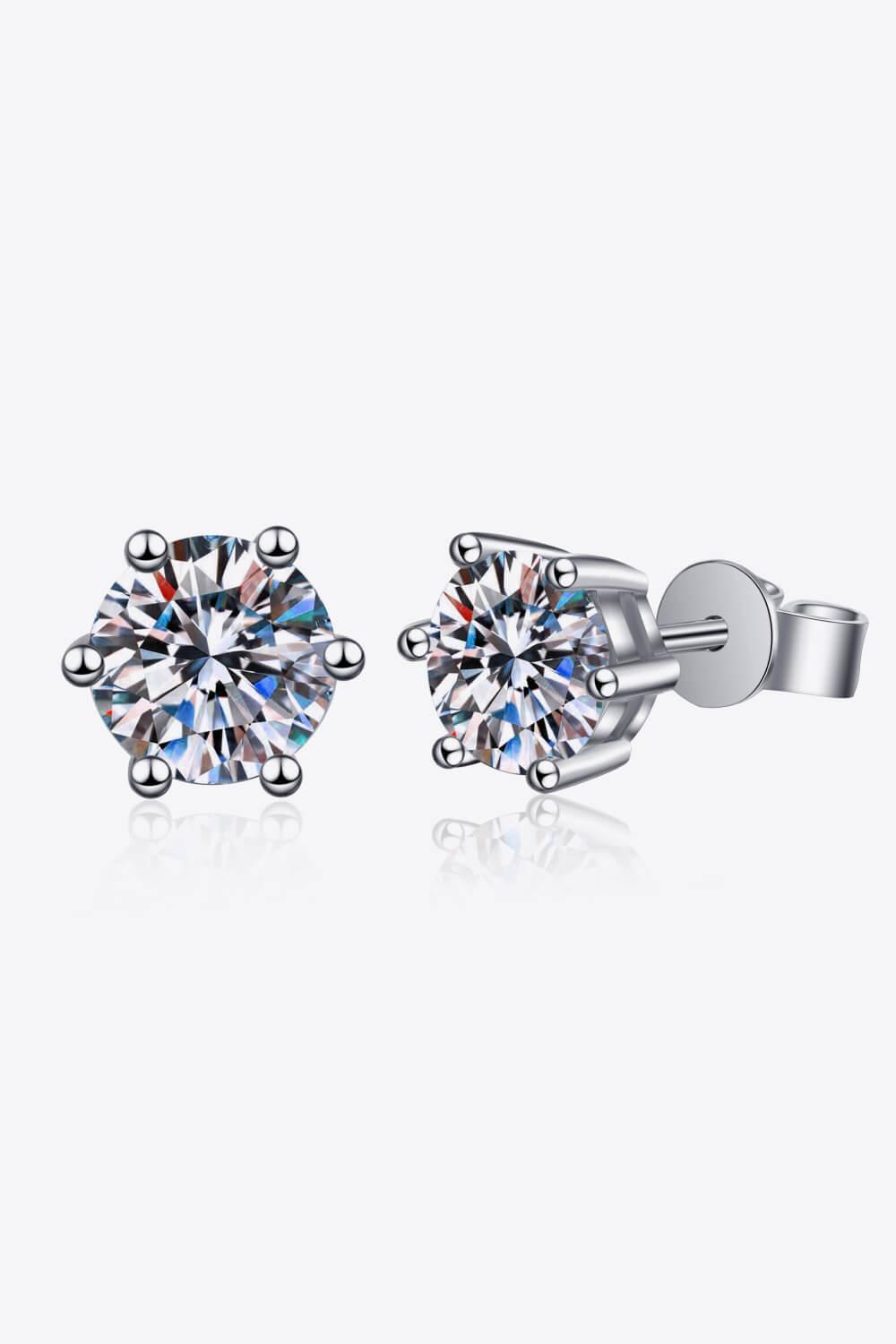 Classic 2 Carat Moissanite Stud Earrings - MXSTUDIO.COM