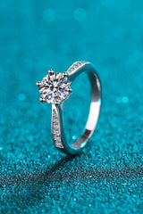 Classic Encrusted Accents 1 Carat Moissanite Ring - MXSTUDIO.COM