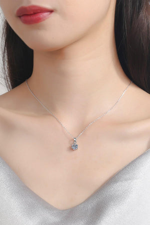 Classic Encrusted Accents Moissanite Pendant Necklace - MXSTUDIO.COM