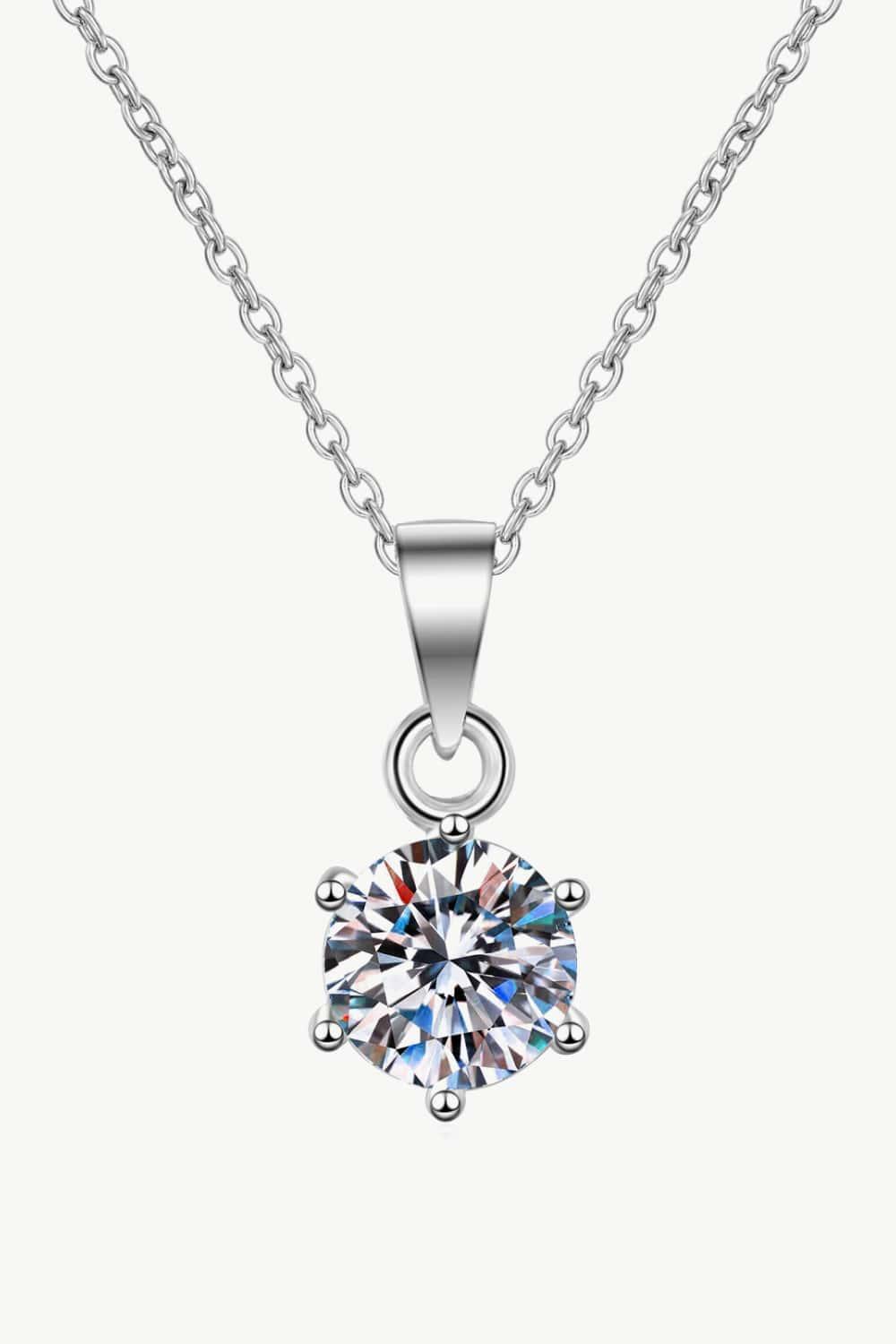 Classic Encrusted Accents Moissanite Pendant Necklace - MXSTUDIO.COM