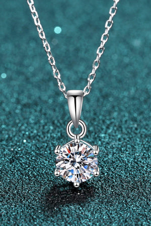 Classic Encrusted Accents Moissanite Pendant Necklace - MXSTUDIO.COM