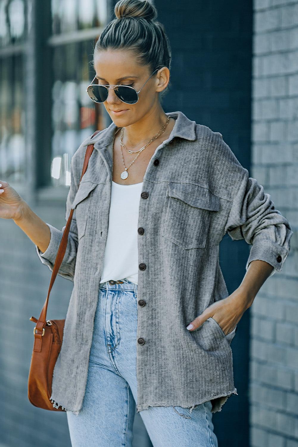 Classic Everyday Button Down Shirt Jacket - MXSTUDIO.COM