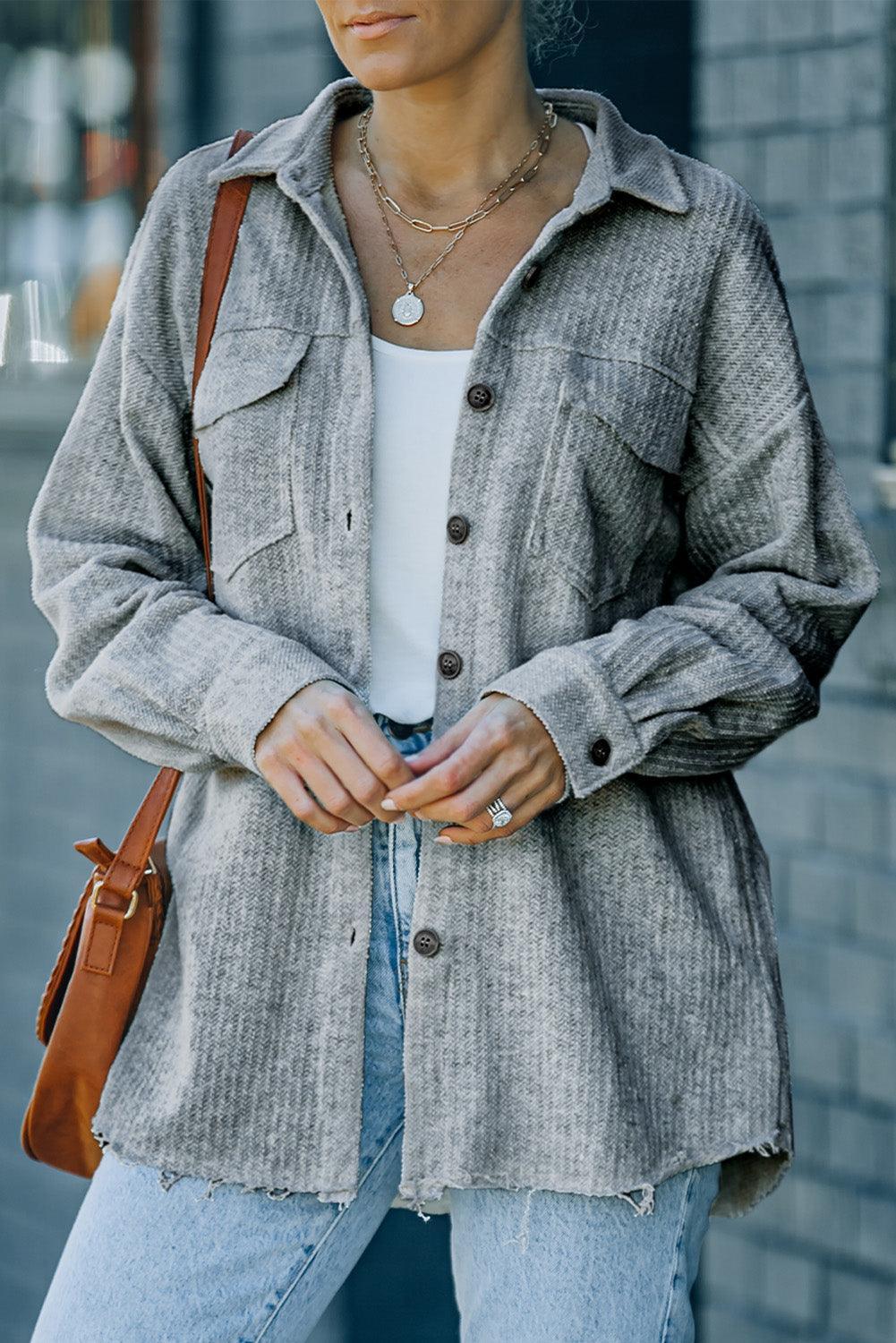 Classic Everyday Button Down Shirt Jacket - MXSTUDIO.COM