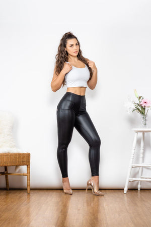 Classic High Waist Faux Leather Leggings - MXSTUDIO.COM