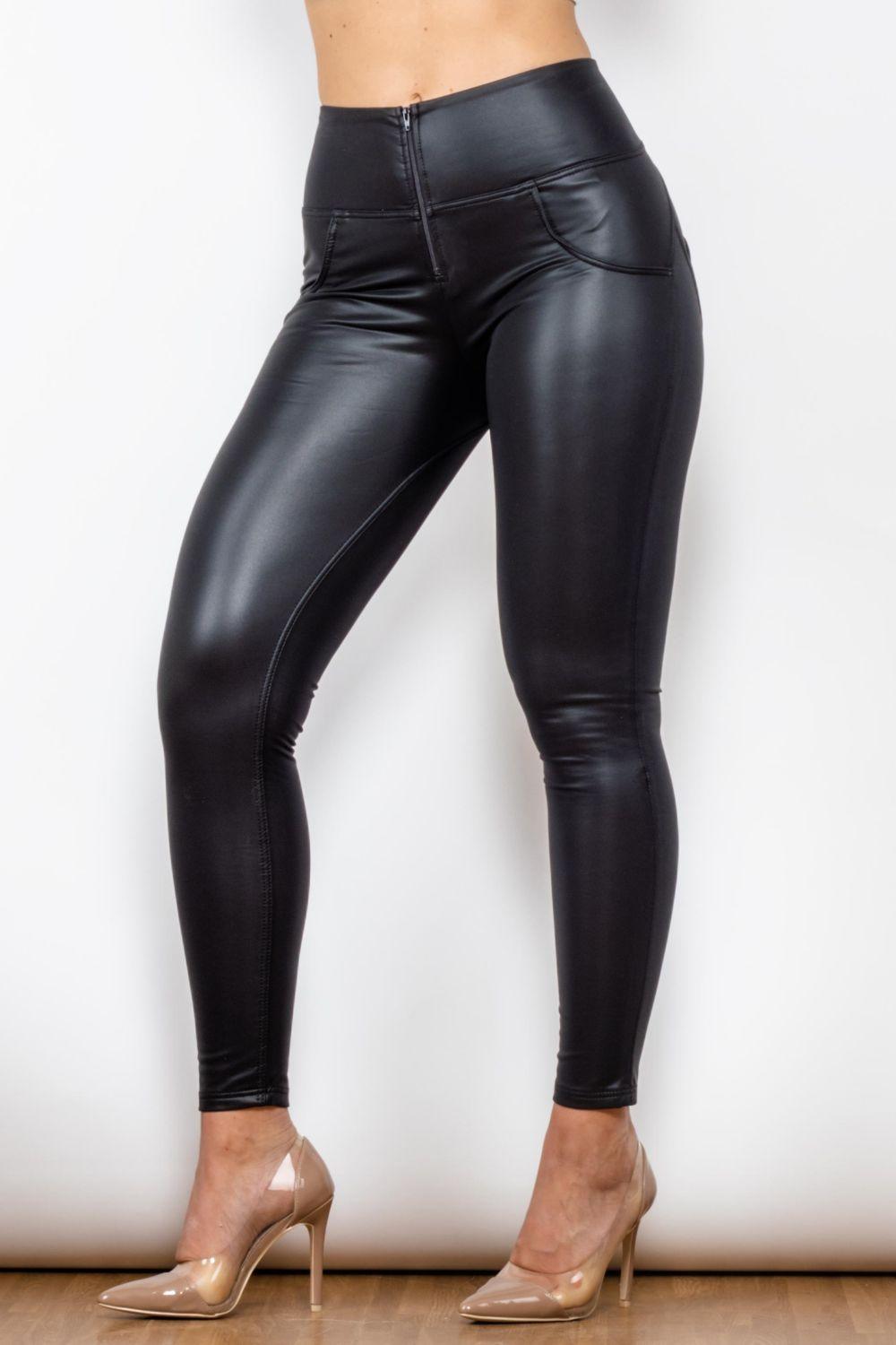 Classic High Waist Faux Leather Leggings - MXSTUDIO.COM