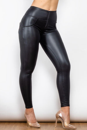 Classic High Waist Faux Leather Leggings - MXSTUDIO.COM