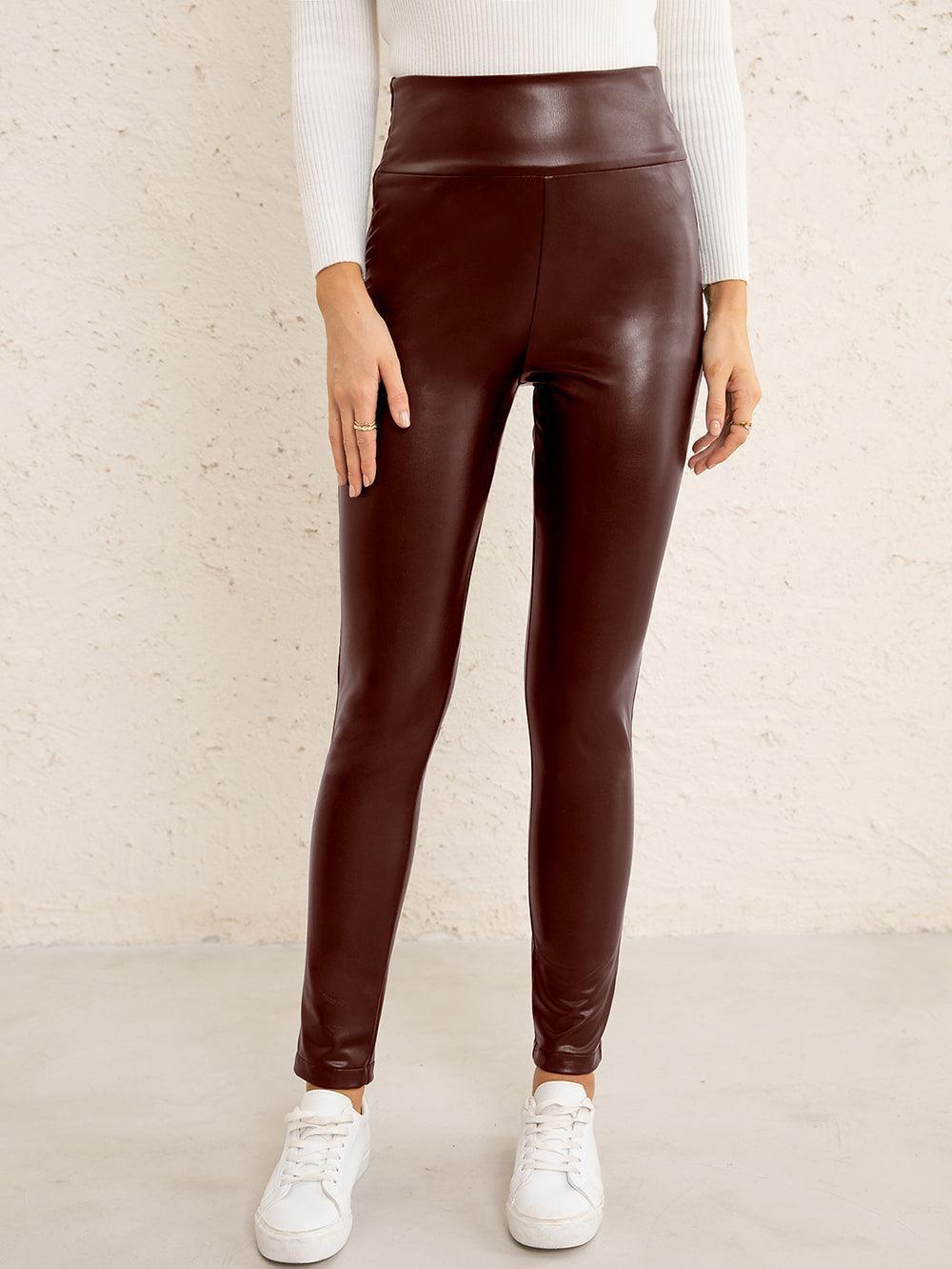 Classic High Waisted Skinny Leather Pants - MXSTUDIO.COM