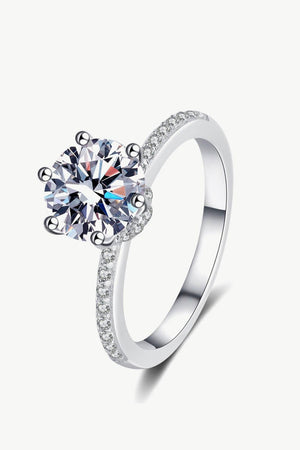 Classic Round Cut 2 Carat Moissanite Ring - MXSTUDIO.COM