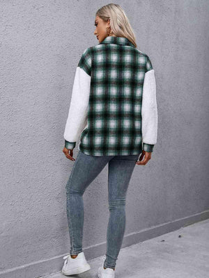 Classic Warmth Fuzzy Plaid Jacket-MXSTUDIO.COM