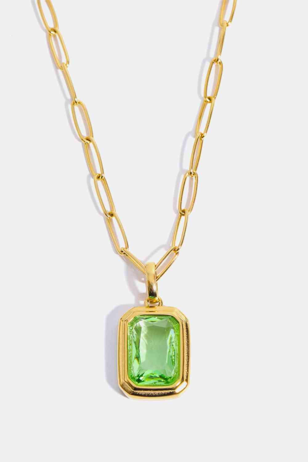 Classic Zircon Pendant Gold Plated Necklace-MXSTUDIO.COM