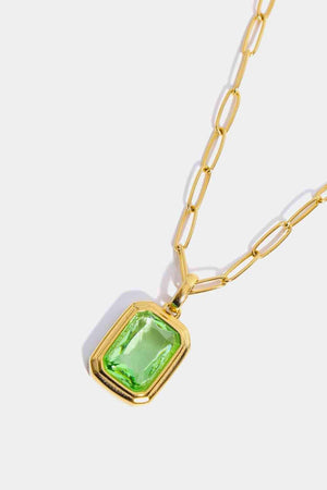 Classic Zircon Pendant Gold Plated Necklace-MXSTUDIO.COM