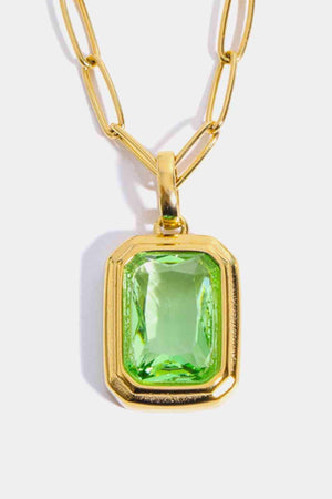 Classic Zircon Pendant Gold Plated Necklace-MXSTUDIO.COM