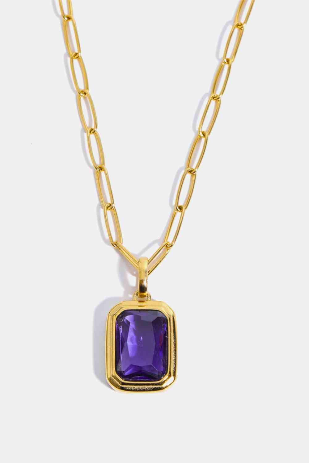 Classic Zircon Pendant Gold Plated Necklace-MXSTUDIO.COM