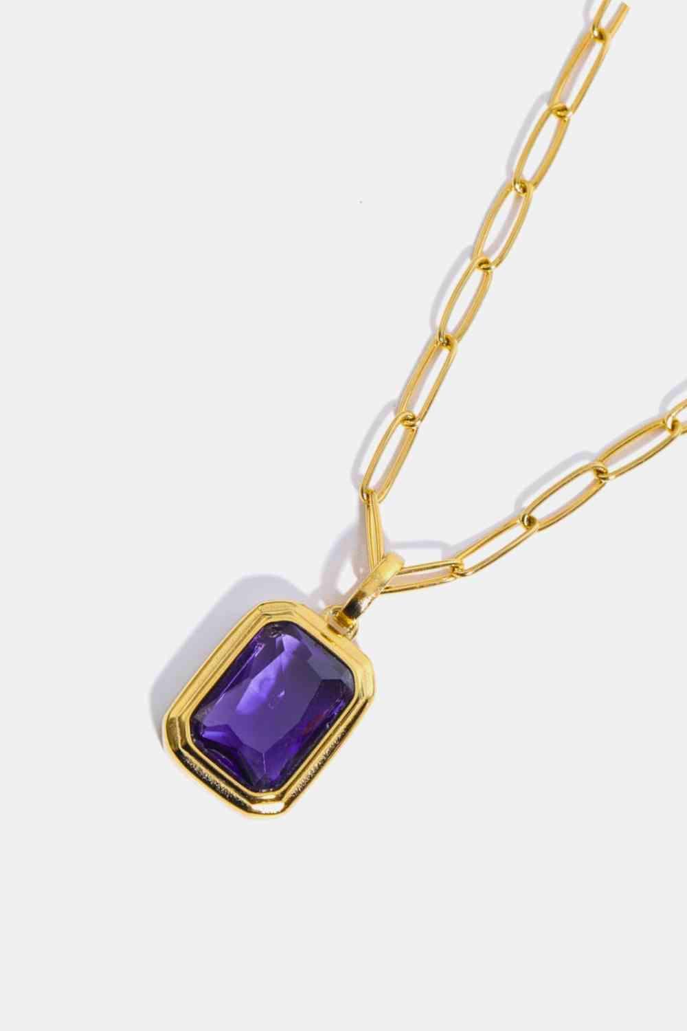 Classic Zircon Pendant Gold Plated Necklace-MXSTUDIO.COM