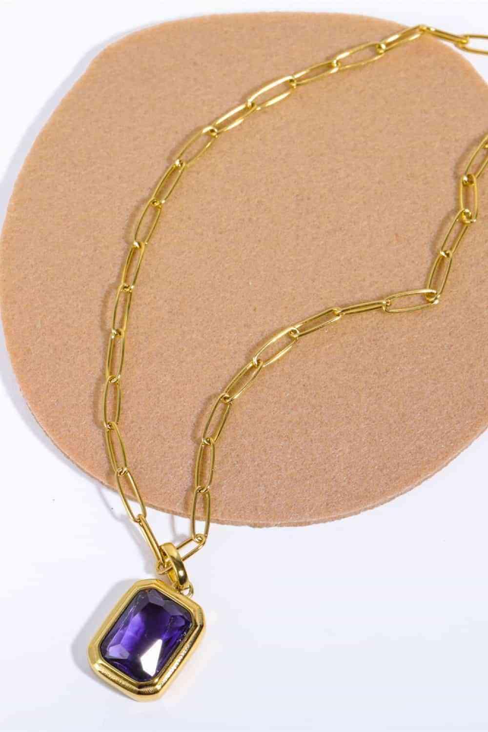 Classic Zircon Pendant Gold Plated Necklace-MXSTUDIO.COM