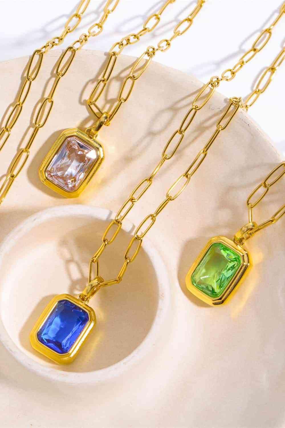 Classic Zircon Pendant Gold Plated Necklace-MXSTUDIO.COM