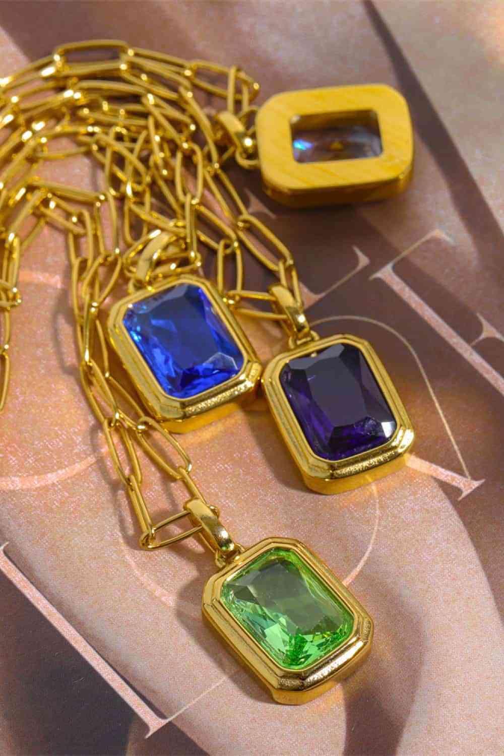 Classic Zircon Pendant Gold Plated Necklace-MXSTUDIO.COM