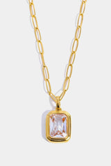 Classic Zircon Pendant Gold Plated Necklace-MXSTUDIO.COM