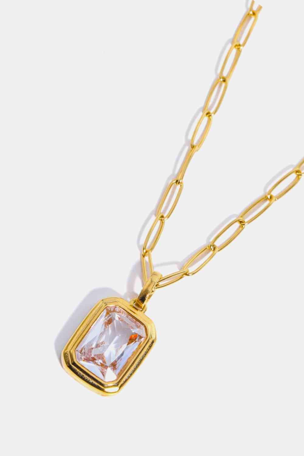 Classic Zircon Pendant Gold Plated Necklace-MXSTUDIO.COM