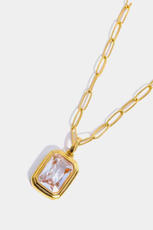 Classic Zircon Pendant Gold Plated Necklace-MXSTUDIO.COM