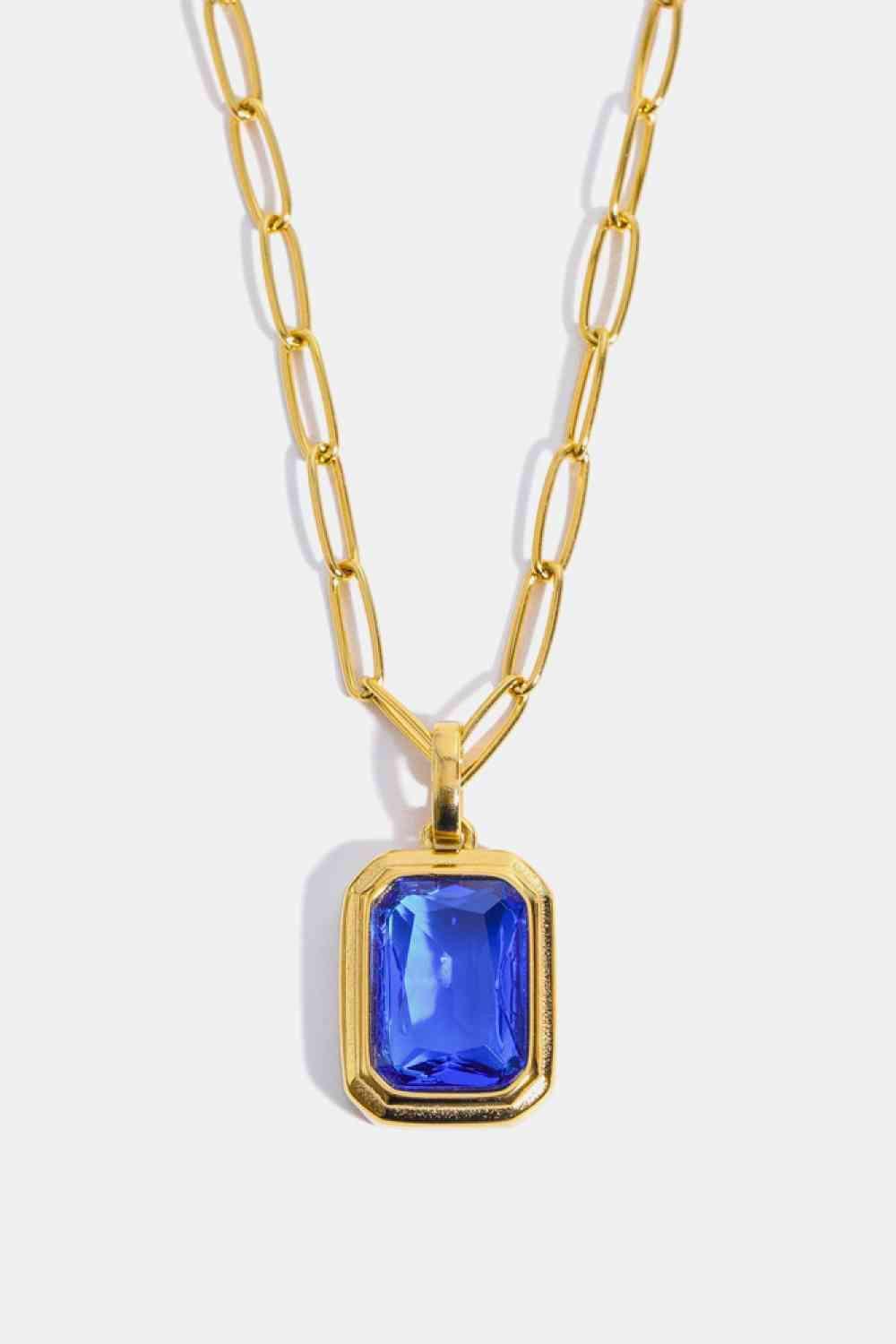 Classic Zircon Pendant Gold Plated Necklace-MXSTUDIO.COM