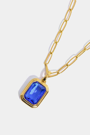 Classic Zircon Pendant Gold Plated Necklace-MXSTUDIO.COM