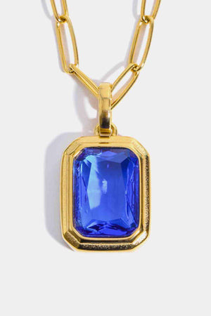 Classic Zircon Pendant Gold Plated Necklace-MXSTUDIO.COM