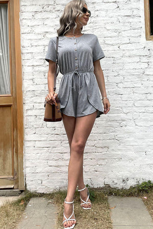 Classically Chic Buttoned Playsuit - MXSTUDIO.COM