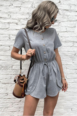 Classically Chic Buttoned Playsuit - MXSTUDIO.COM