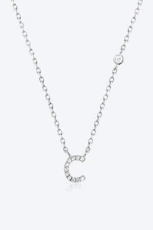 Classy A To F Pendant 925 Sterling Silver Necklace-MXSTUDIO.COM