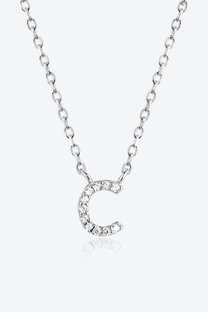 Classy A To F Pendant 925 Sterling Silver Necklace-MXSTUDIO.COM