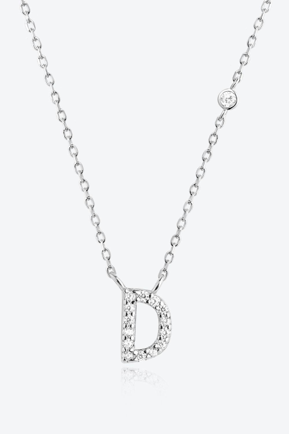 Classy A To F Pendant 925 Sterling Silver Necklace-MXSTUDIO.COM