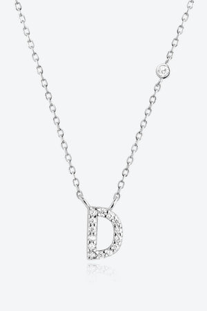 Classy A To F Pendant 925 Sterling Silver Necklace-MXSTUDIO.COM