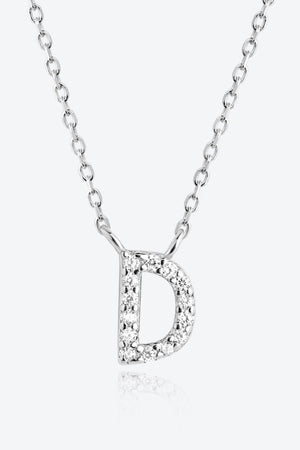 Classy A To F Pendant 925 Sterling Silver Necklace-MXSTUDIO.COM