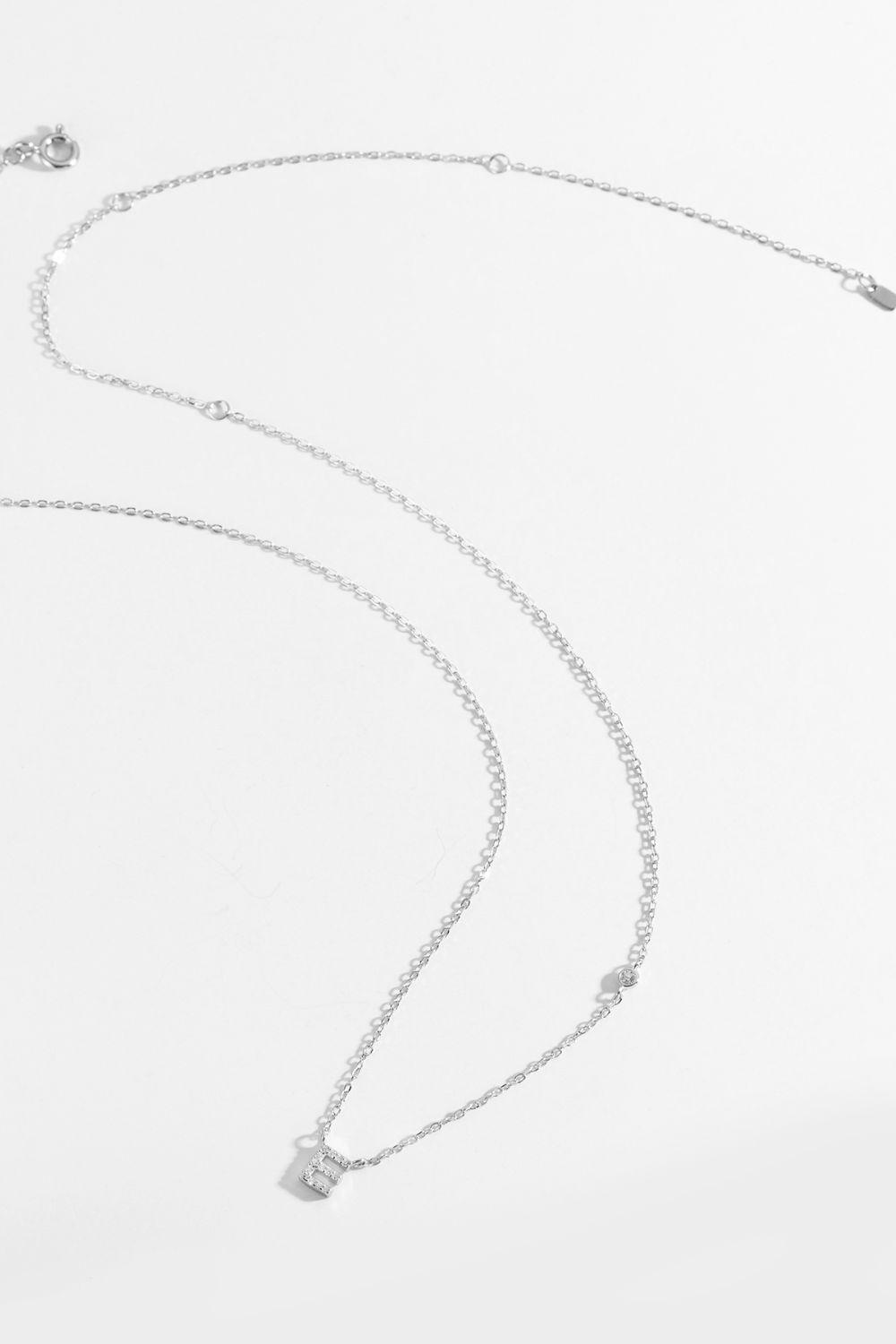 Classy A To F Pendant 925 Sterling Silver Necklace-MXSTUDIO.COM