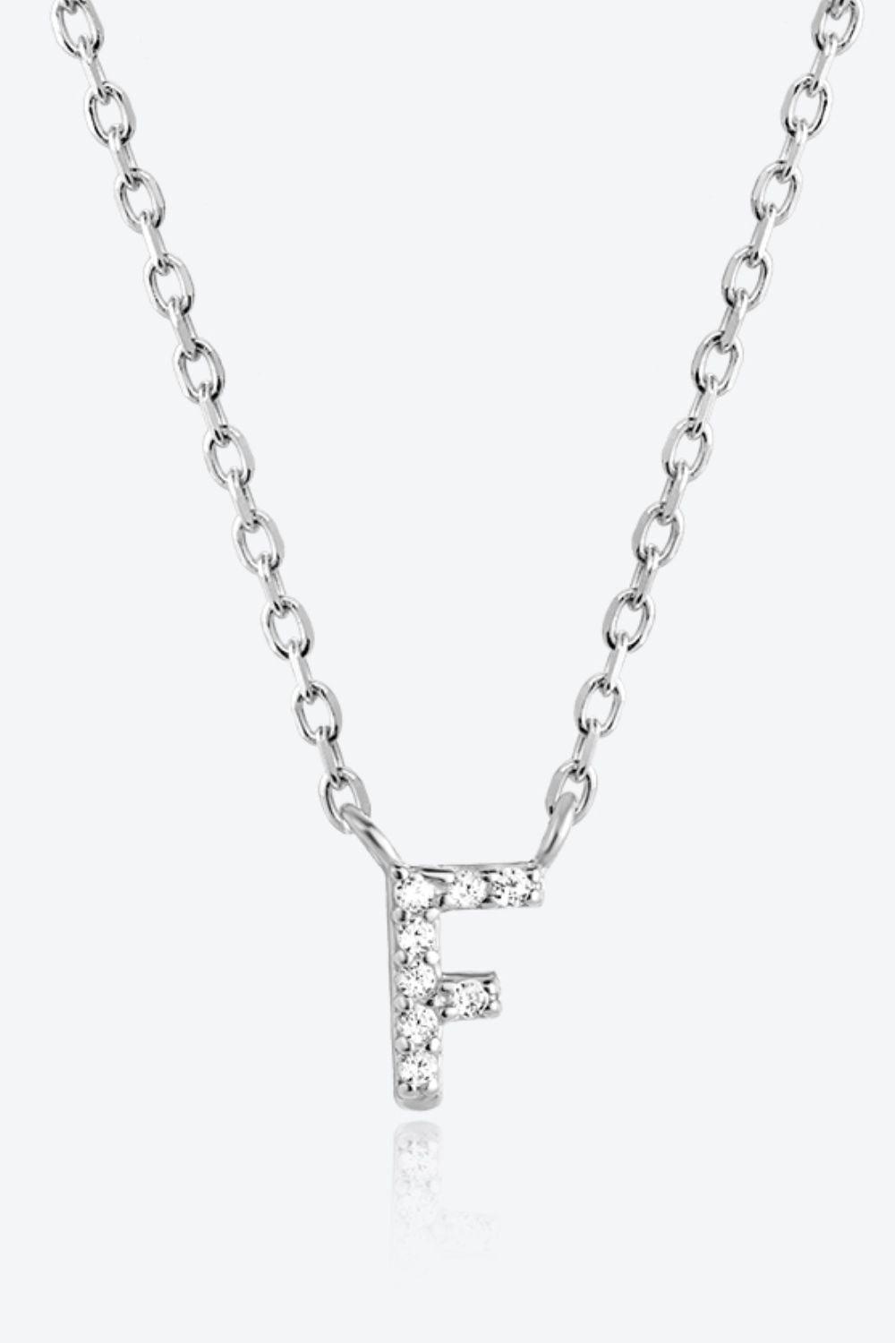 Classy A To F Pendant 925 Sterling Silver Necklace-MXSTUDIO.COM