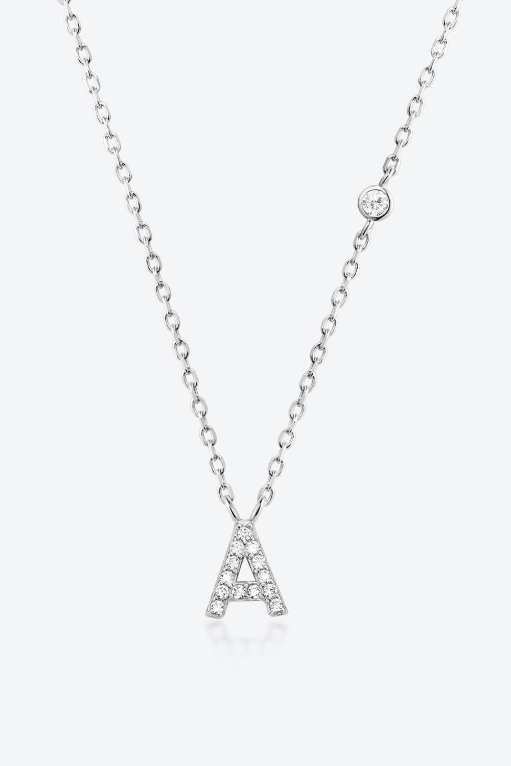 Classy A To F Pendant 925 Sterling Silver Necklace-MXSTUDIO.COM