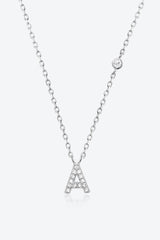 Classy A To F Pendant 925 Sterling Silver Necklace-MXSTUDIO.COM