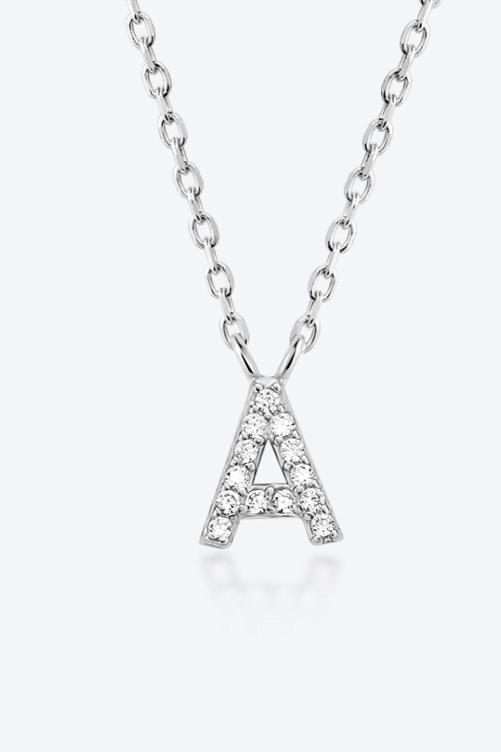 Classy A To F Pendant 925 Sterling Silver Necklace-MXSTUDIO.COM