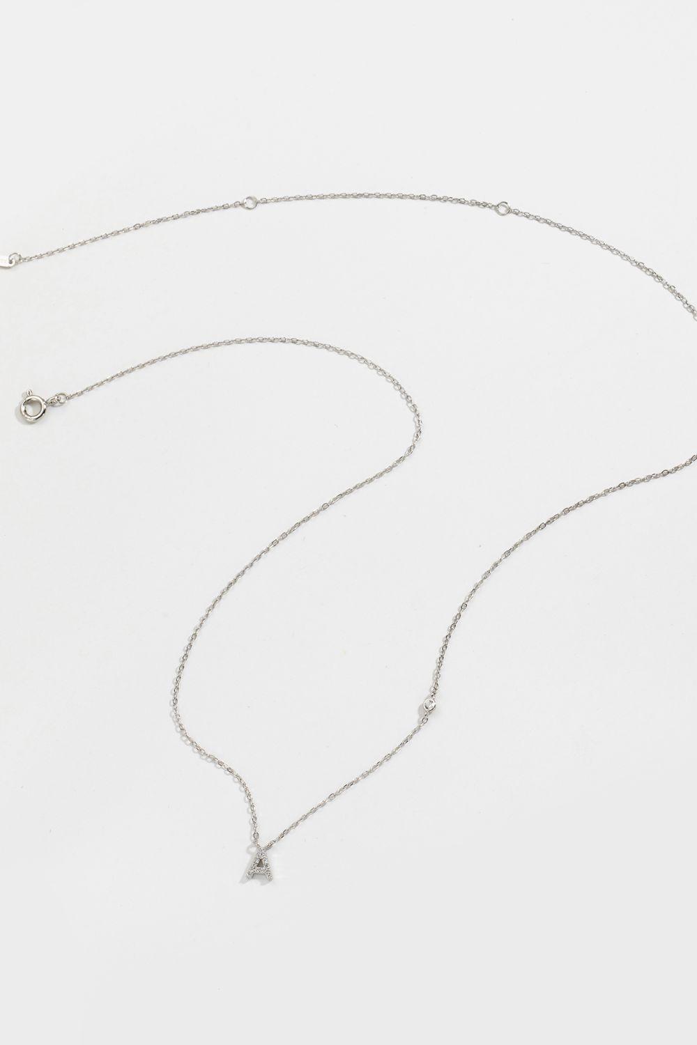 Classy A To F Pendant 925 Sterling Silver Necklace-MXSTUDIO.COM