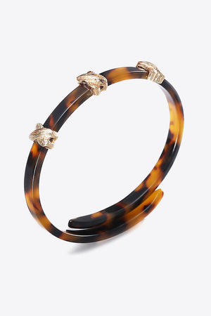 Classy Ambiance Adjustable Tortoiseshell Cuff Bracelet - MXSTUDIO.COM