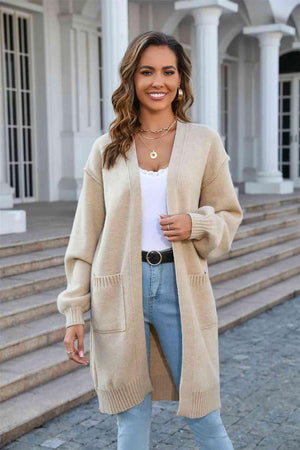 Classy And Cozy Long Open Front Cardigan - MXSTUDIO.COM