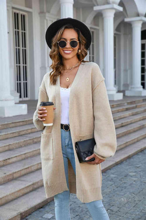 Classy And Cozy Long Open Front Cardigan - MXSTUDIO.COM