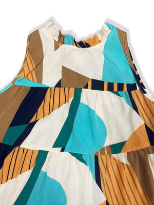 a women's dress with an abstract pattern