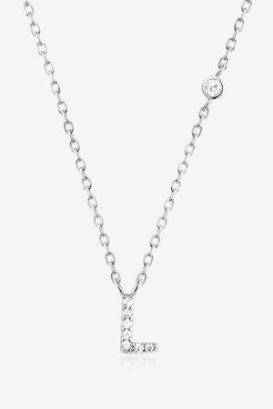 Classy L To P Pendant 925 Sterling Silver Necklace-MXSTUDIO.COM