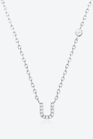 Classy Q To U Pendant 925 Sterling Silver Necklace-MXSTUDIO.COM