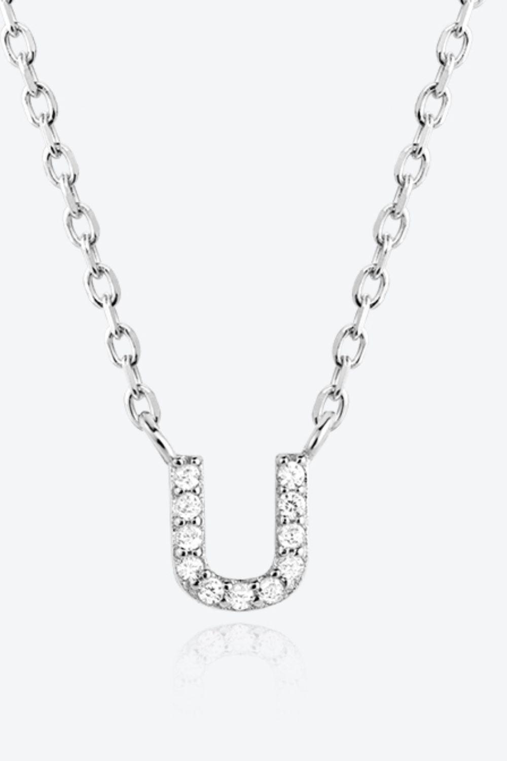 Classy Q To U Pendant 925 Sterling Silver Necklace-MXSTUDIO.COM