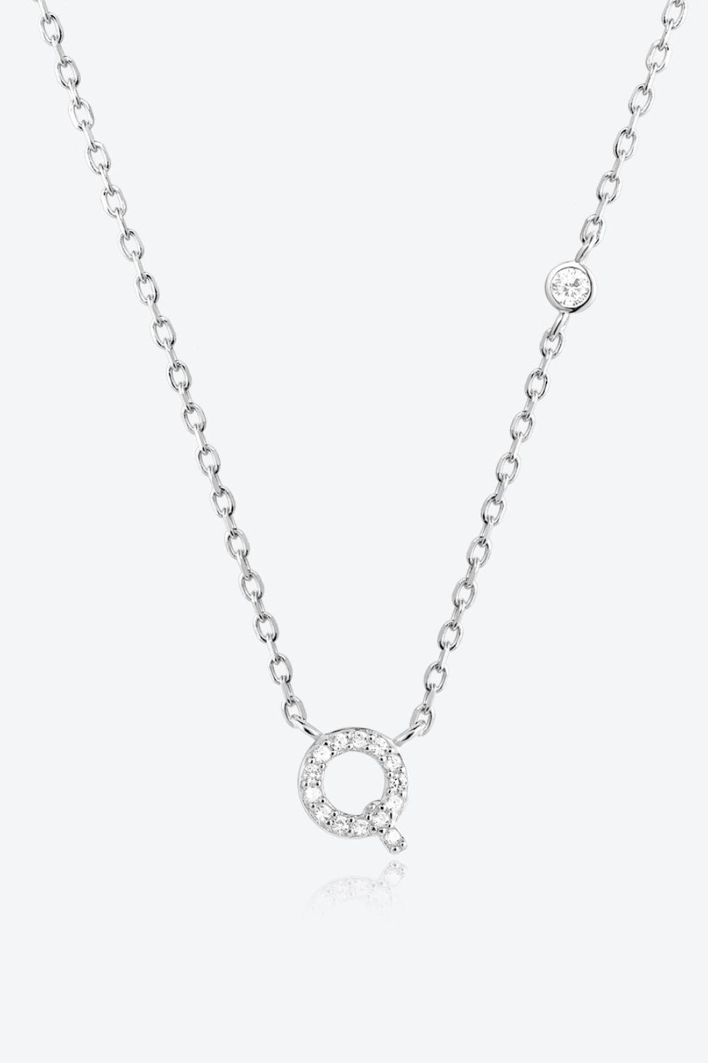 Classy Q To U Pendant 925 Sterling Silver Necklace-MXSTUDIO.COM